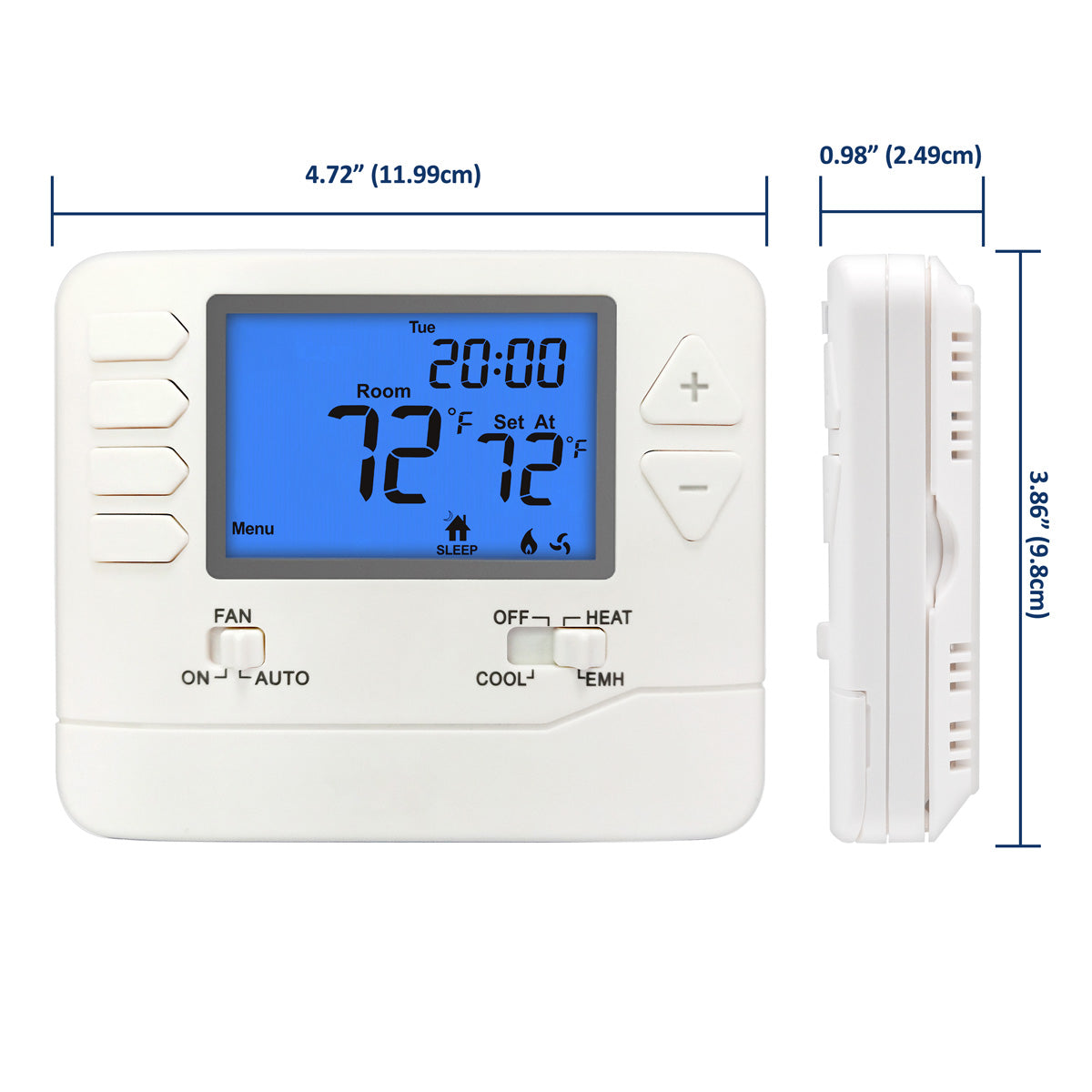 ELECTECK Heat Pump Thermostat with Large Digital LCD Display, Nonprogrammable, Compatible with Multi-Stage Electrical, Gas and Oil Systems, Up to 2 Heat/1 Cool, White