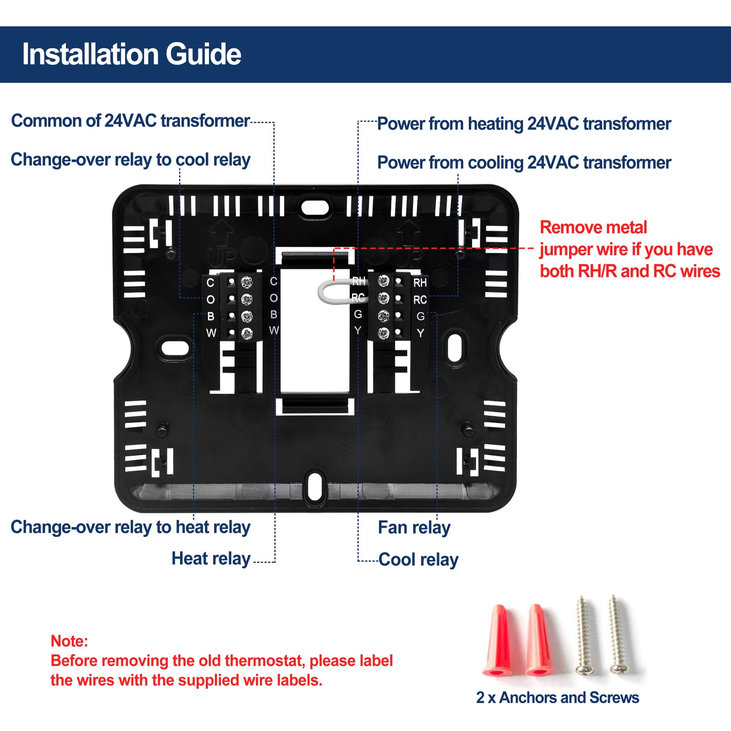 2 Pack - ELECTECK Digital Thermostat with Large LCD Display, Non-Programmable, Compatible with Single Stage Electrical and Gas/Oil System, Up to 1 Heat/1 Cool, Black