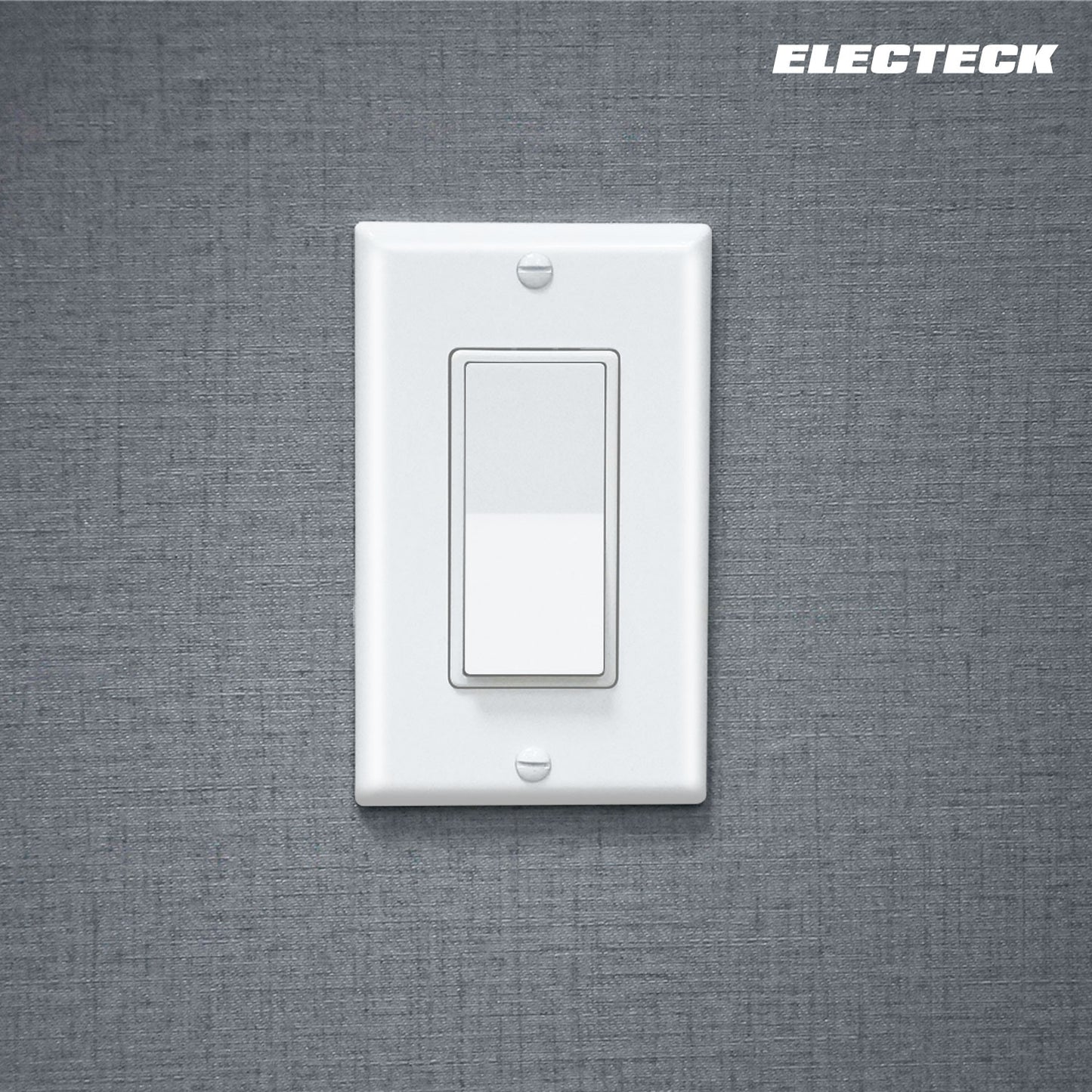 12 Pack - ELECTECK Single Pole Rocker Light Switch, 15A 120/277V, Wall Plate Included, UL Certified