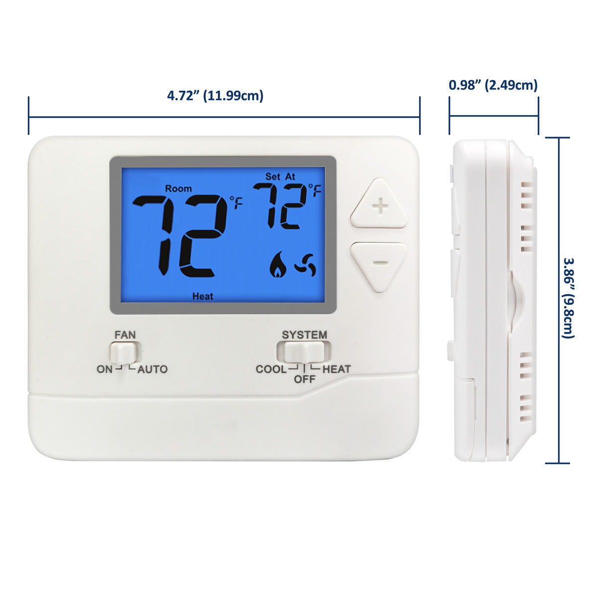 2 PK - ELECTECK Digital Thermostat with Large LCD Display, Non-Programmable, Compatible w/ Single Stage Electrical and Gas/Oil System, Up to 1 Heat/1 Cool